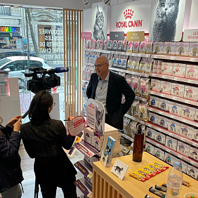 Mars CEO Poul Weihrauch at the Royal Canin atelier in Paris